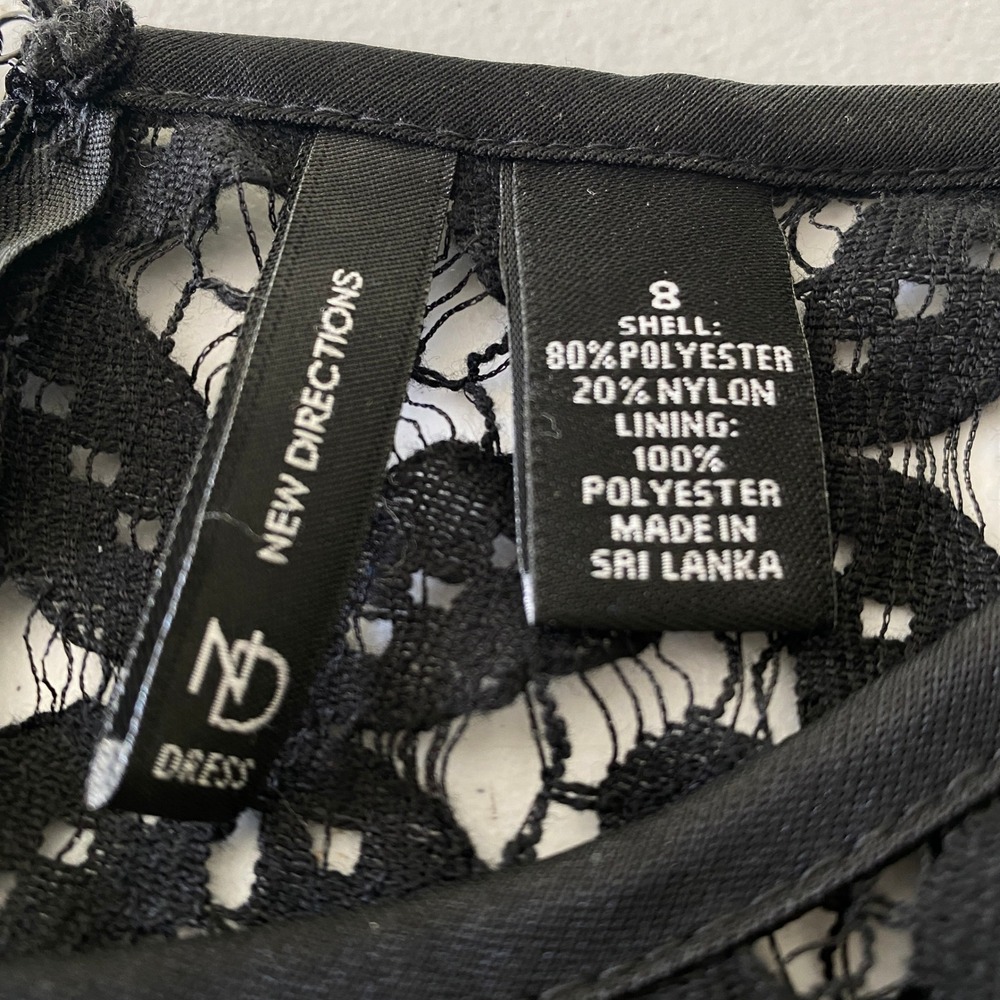 New Directions Lace Whimsygoth Coquette Dress 8 Black Bell Sleeve Tiered Ruffle - Picture 4 of 10